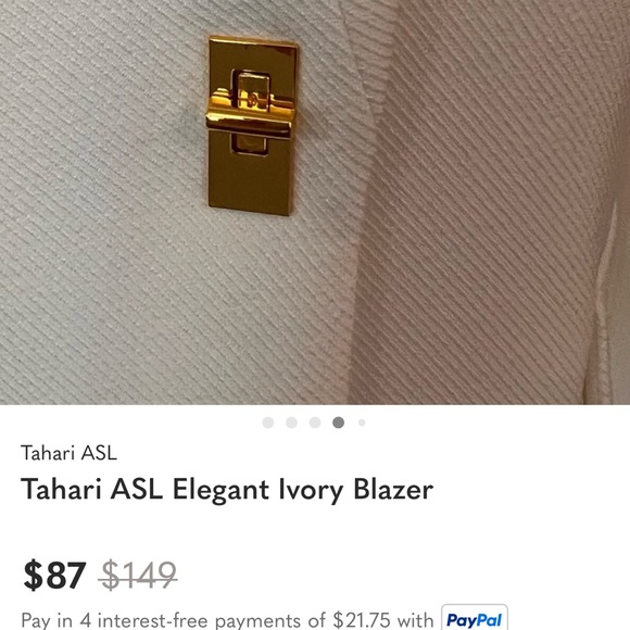 Tahari ASL Classic Cream Blazer - Picture 3 of 7